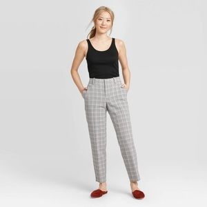 Gray plaid pants
